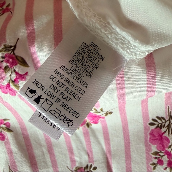 Peach Love California Striped Bouquet Pink Floral Shorts, Large - Picture 10 of 12